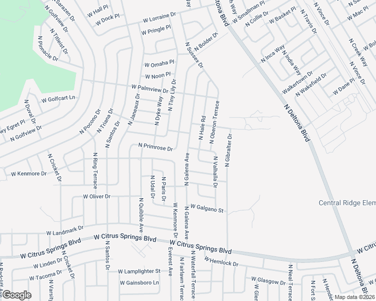 map of restaurants, bars, coffee shops, grocery stores, and more near 7891 North Galena Avenue in Citrus Springs