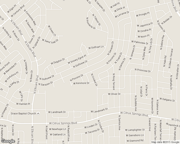 map of restaurants, bars, coffee shops, grocery stores, and more near 7889 North Pocono Drive in Citrus Springs