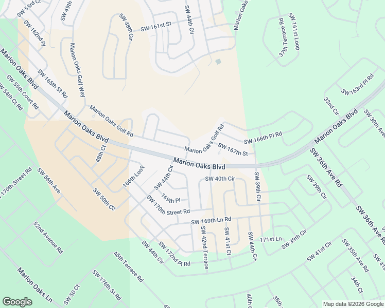 map of restaurants, bars, coffee shops, grocery stores, and more near 16775 Southwest 43rd Terrace Road in Ocala