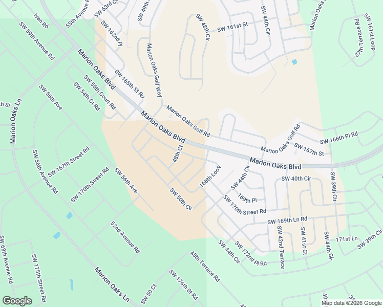 map of restaurants, bars, coffee shops, grocery stores, and more near 4915 166th Loop in Ocala