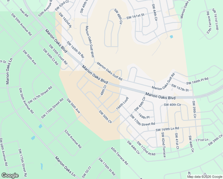map of restaurants, bars, coffee shops, grocery stores, and more near 4915 166th Loop in Ocala