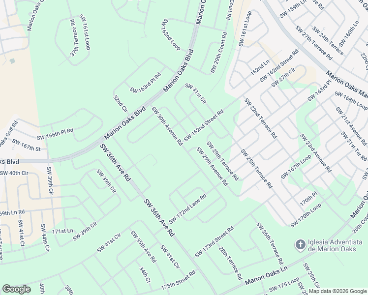 map of restaurants, bars, coffee shops, grocery stores, and more near Southwest 30th Avenue Road in Ocala