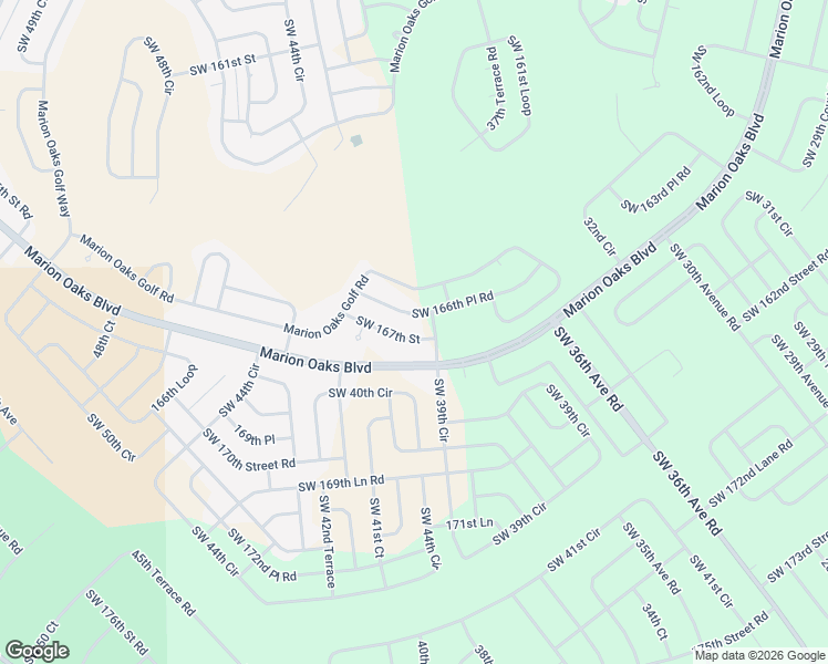 map of restaurants, bars, coffee shops, grocery stores, and more near 4041 Southwest 167th Street in Ocala