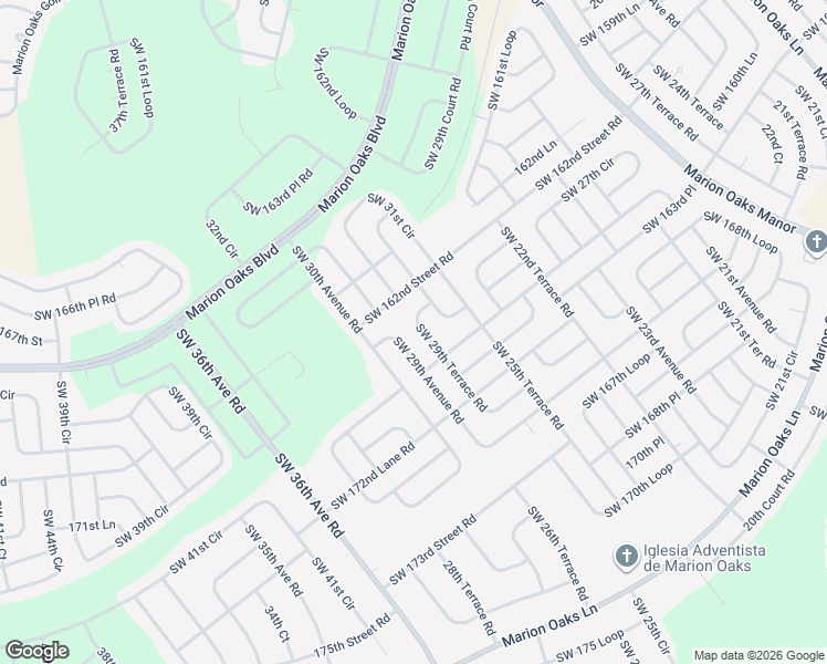 map of restaurants, bars, coffee shops, grocery stores, and more near 16717 Southwest 29th Terrace Road in Ocala