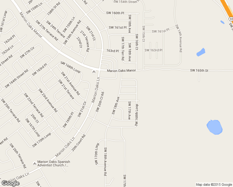 map of restaurants, bars, coffee shops, grocery stores, and more near 16702 Southwest 18th Avenue Road in Ocala