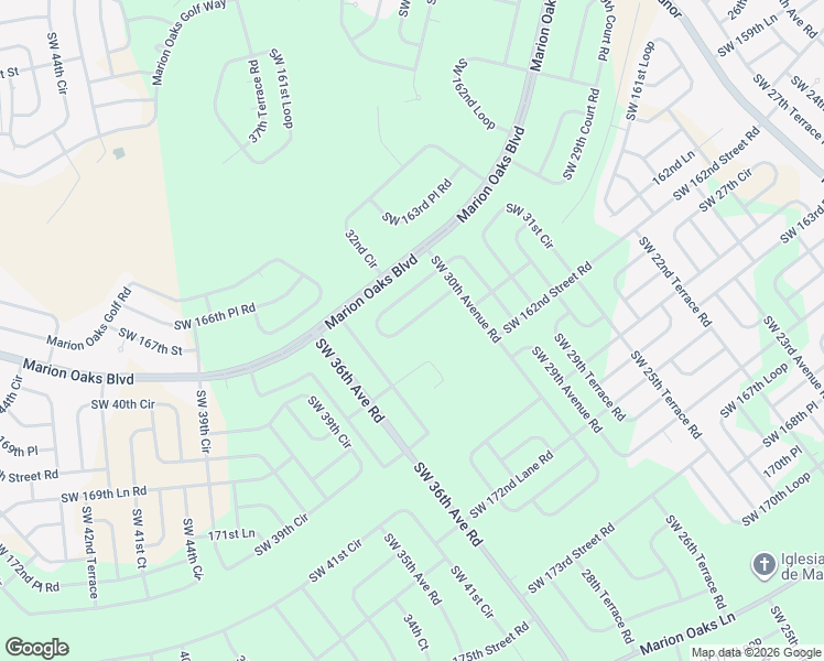 map of restaurants, bars, coffee shops, grocery stores, and more near 3382 Southwest 165th Loop in Ocala