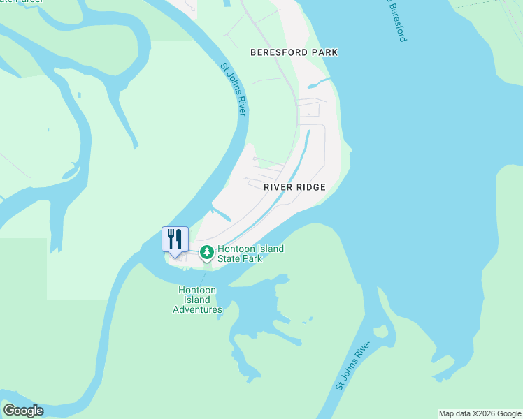 map of restaurants, bars, coffee shops, grocery stores, and more near 2259 Hontoon Road in DeLand
