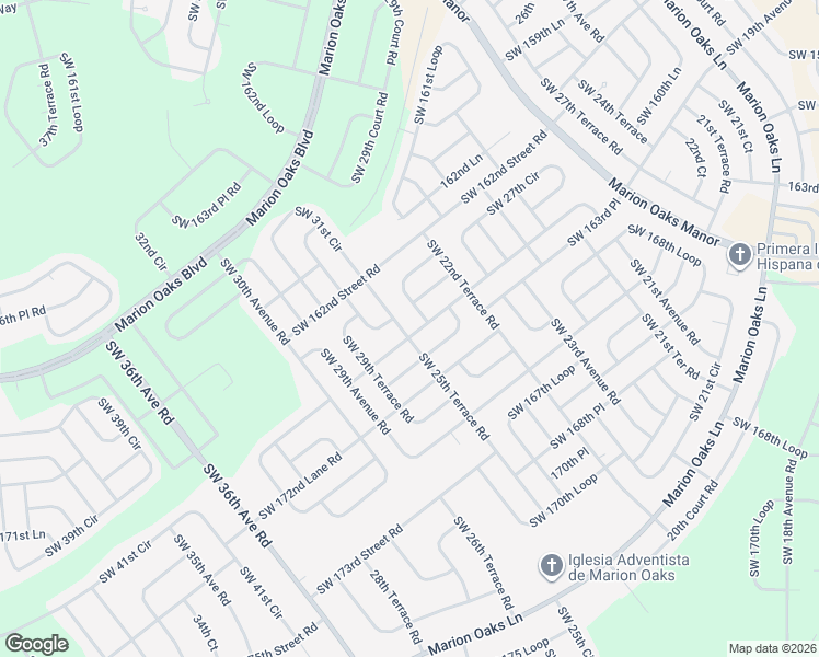 map of restaurants, bars, coffee shops, grocery stores, and more near 16655 Southwest 25th Terrace Road in Ocala