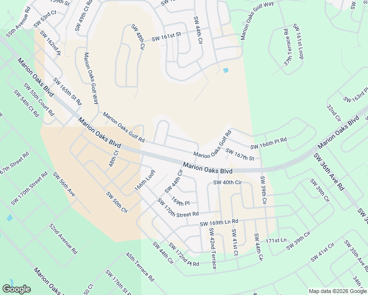 map of restaurants, bars, coffee shops, grocery stores, and more near 16669 Southwest 43rd Terrace Road in Ocala