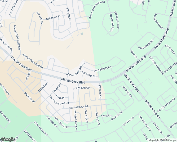 map of restaurants, bars, coffee shops, grocery stores, and more near 4131 Southwest 166th Place Road in Ocala