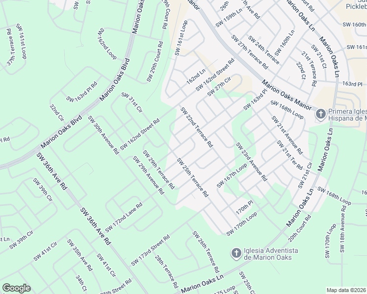 map of restaurants, bars, coffee shops, grocery stores, and more near 2821 Southwest 164th Street Road in Ocala