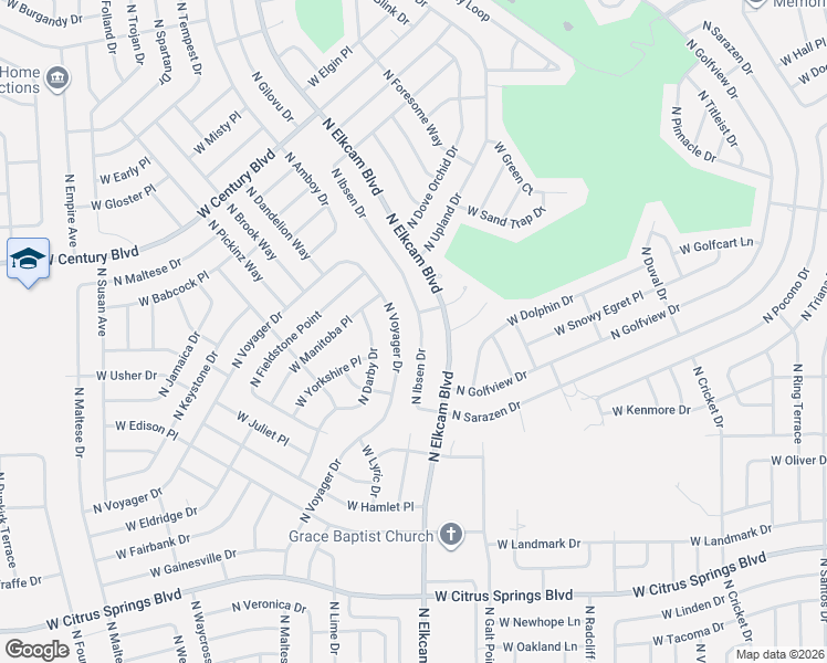 map of restaurants, bars, coffee shops, grocery stores, and more near 7997 North Ibsen Drive in Citrus Springs