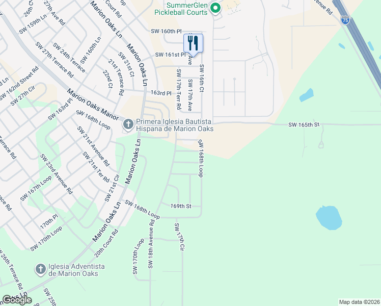 map of restaurants, bars, coffee shops, grocery stores, and more near in Marion County