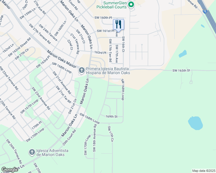 map of restaurants, bars, coffee shops, grocery stores, and more near in Marion County