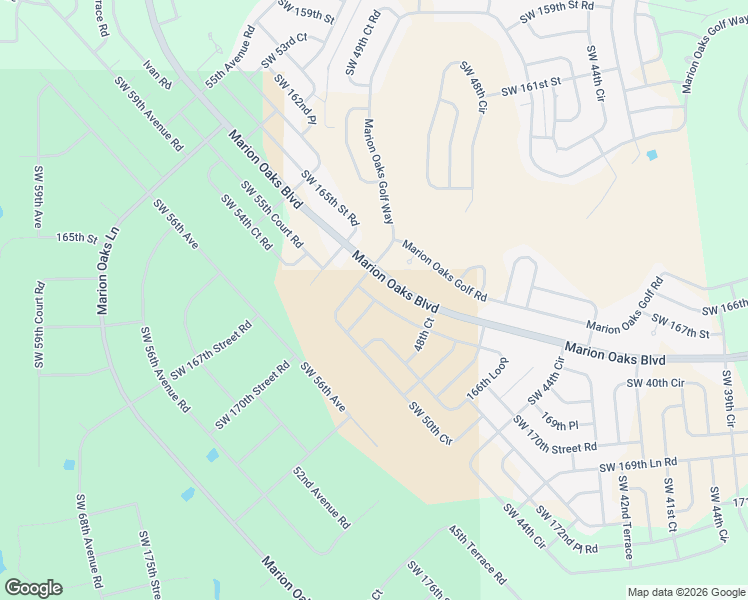 map of restaurants, bars, coffee shops, grocery stores, and more near 15124 Southwest 50th Avenue in Ocala