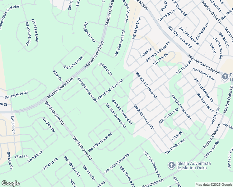 map of restaurants, bars, coffee shops, grocery stores, and more near 16658 Southwest 29th Terrace Road in Ocala