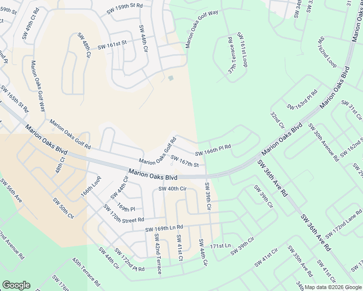 map of restaurants, bars, coffee shops, grocery stores, and more near 4131 Southwest 166th Place Road in Ocala