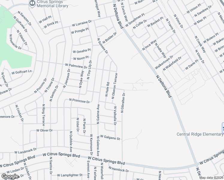 map of restaurants, bars, coffee shops, grocery stores, and more near 8002 North Oberon Terrace in Citrus Springs