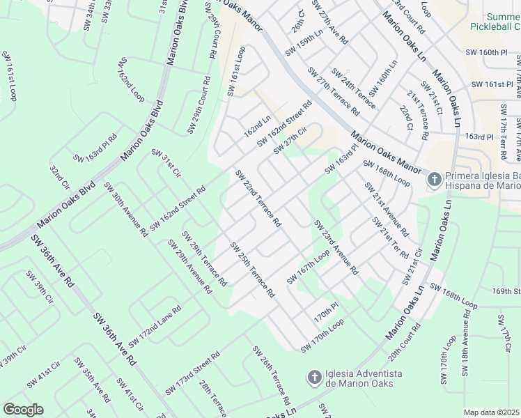 map of restaurants, bars, coffee shops, grocery stores, and more near 16600 Southwest 22nd Terrace Road in Ocala