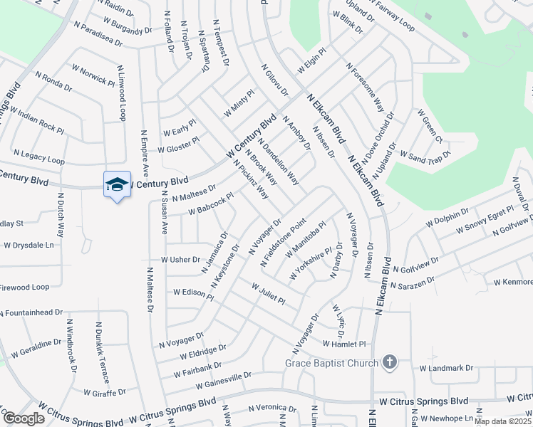 map of restaurants, bars, coffee shops, grocery stores, and more near 8036 North Pickinz Way in Citrus Springs