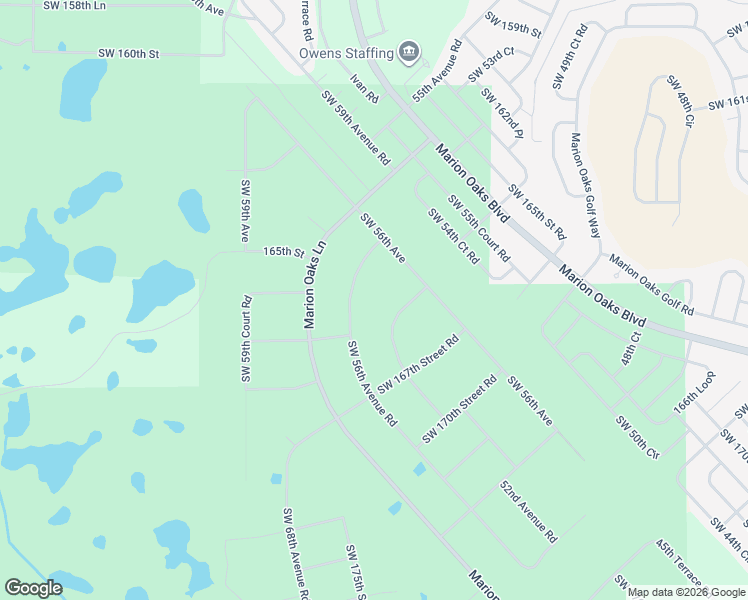 map of restaurants, bars, coffee shops, grocery stores, and more near Southwest 56th Avenue Road in Ocala