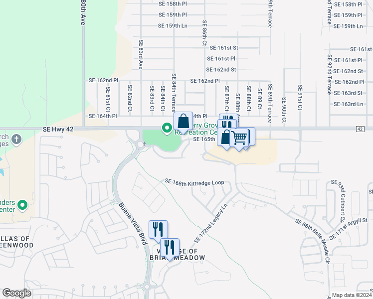 map of restaurants, bars, coffee shops, grocery stores, and more near 16625 Southeast 85th Langham Court in The Villages