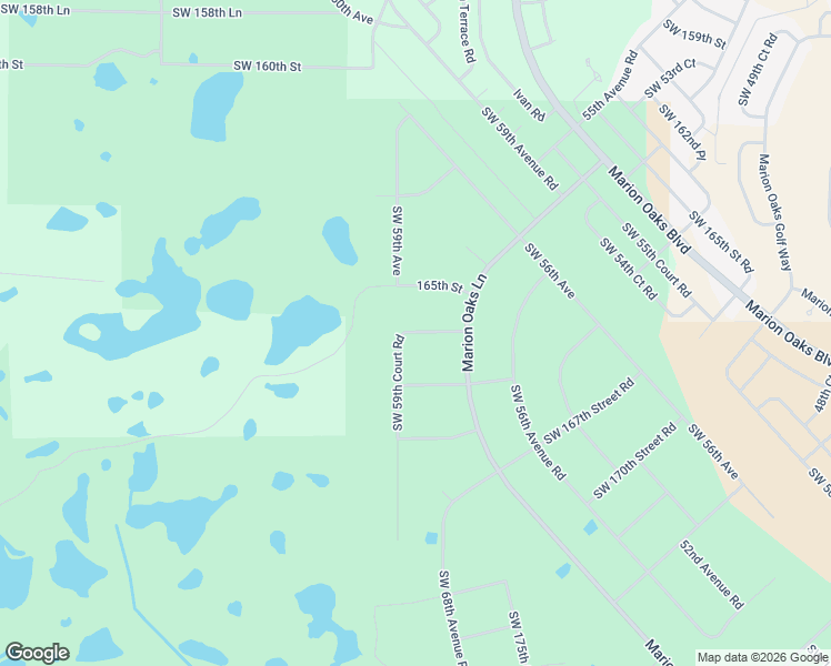 map of restaurants, bars, coffee shops, grocery stores, and more near 16627 Southwest 59th Court Road in Ocala