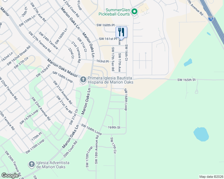 map of restaurants, bars, coffee shops, grocery stores, and more near in Marion County