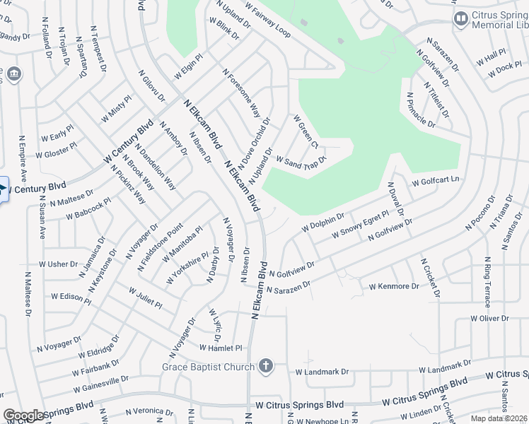 map of restaurants, bars, coffee shops, grocery stores, and more near 2555 West Kraft Court in Citrus Springs