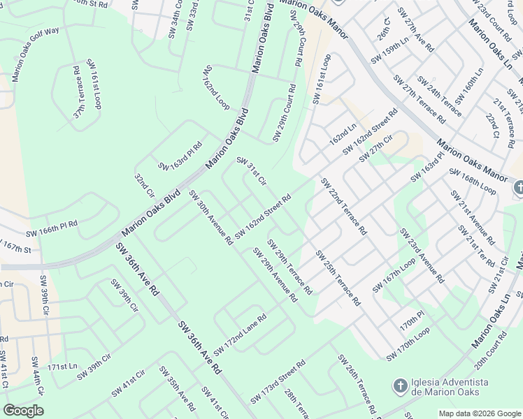 map of restaurants, bars, coffee shops, grocery stores, and more near 3132 Southwest 162nd Street Road in Ocala