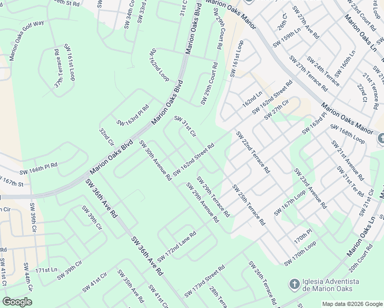 map of restaurants, bars, coffee shops, grocery stores, and more near 3132 Southwest 162nd Street Road in Ocala