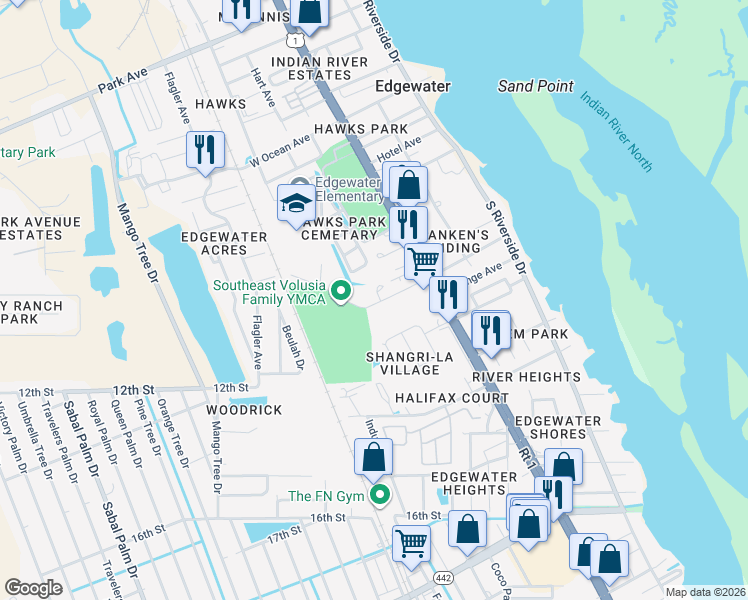 map of restaurants, bars, coffee shops, grocery stores, and more near 133 West Turgot Avenue in Edgewater
