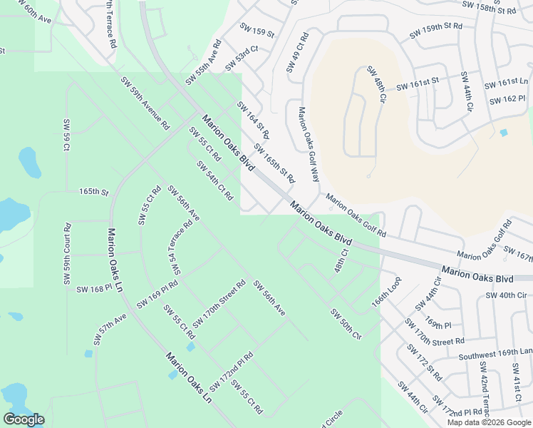 map of restaurants, bars, coffee shops, grocery stores, and more near 601 Marion Oaks Boulevard in Ocala