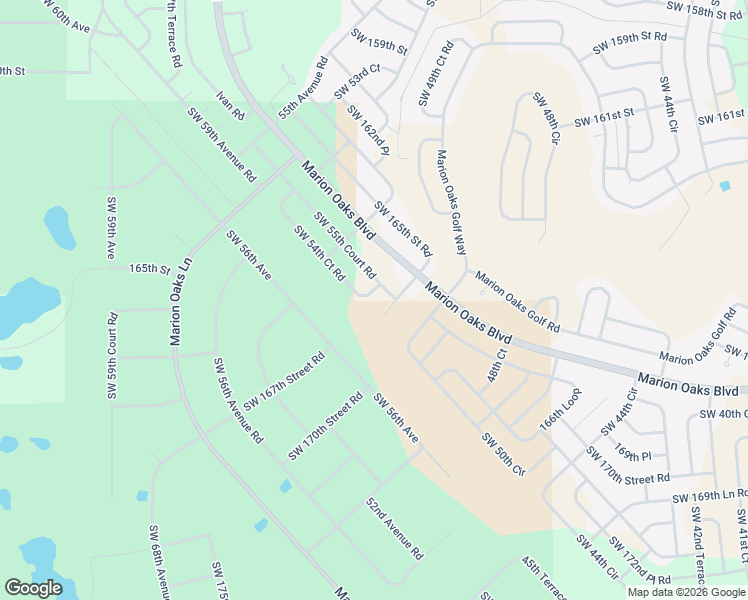 map of restaurants, bars, coffee shops, grocery stores, and more near 16501 Southwest 54th Court Road in Ocala