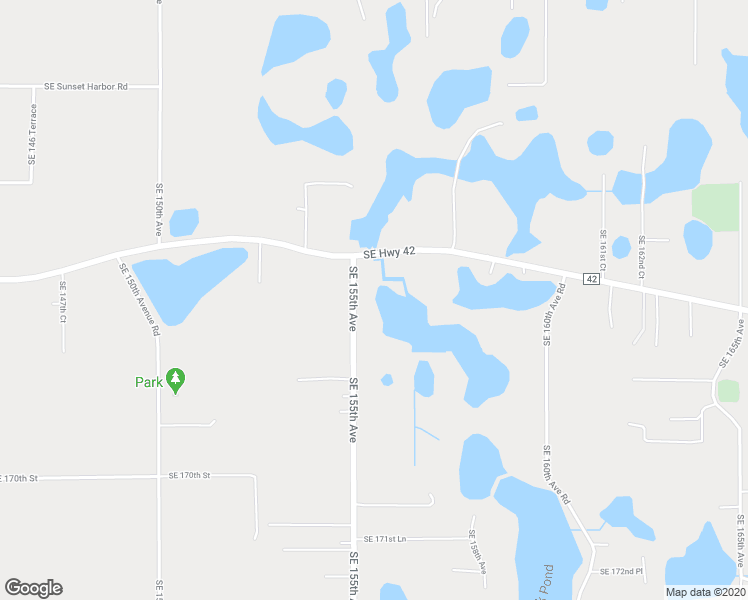 map of restaurants, bars, coffee shops, grocery stores, and more near 16497 Southeast 155th Avenue in Weirsdale