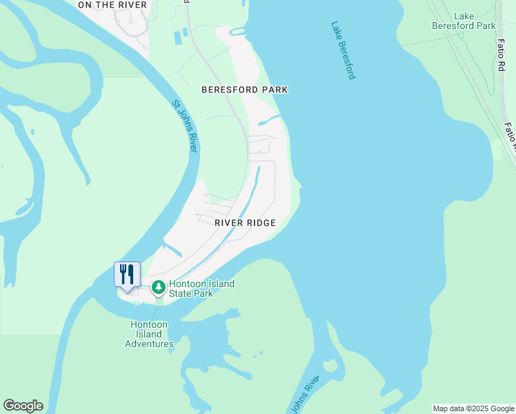 map of restaurants, bars, coffee shops, grocery stores, and more near 2236 River Ridge Road in DeLand