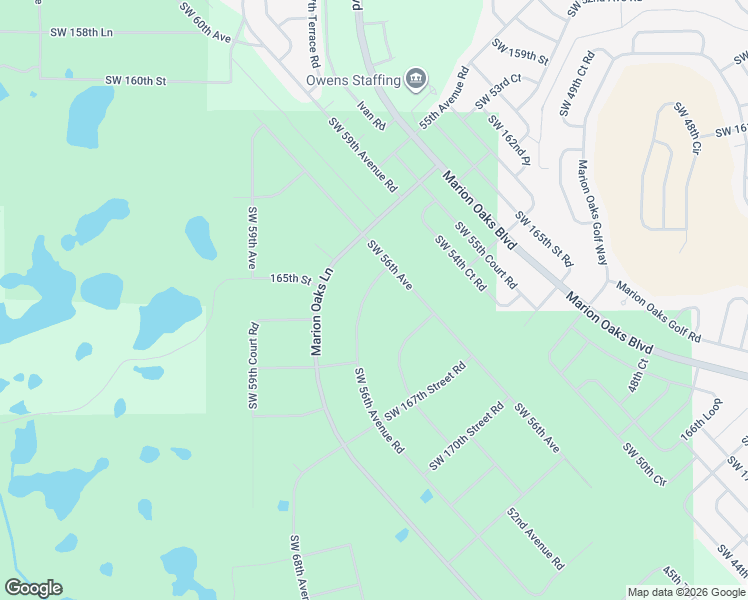 map of restaurants, bars, coffee shops, grocery stores, and more near Southwest 56th Avenue Road in Ocala