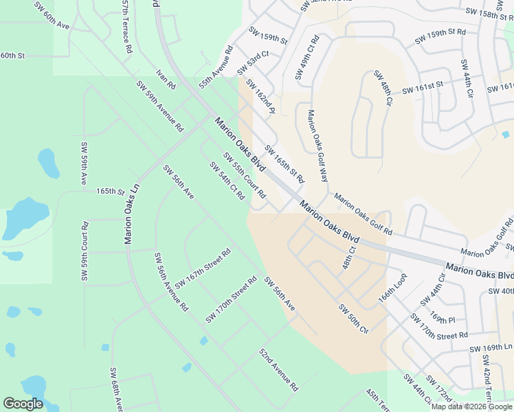 map of restaurants, bars, coffee shops, grocery stores, and more near 16501 Southwest 54th Court Road in Ocala