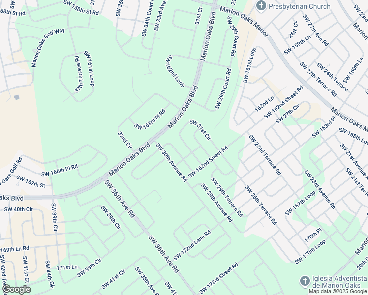 map of restaurants, bars, coffee shops, grocery stores, and more near 16610 Southwest 31st Circle in Ocala