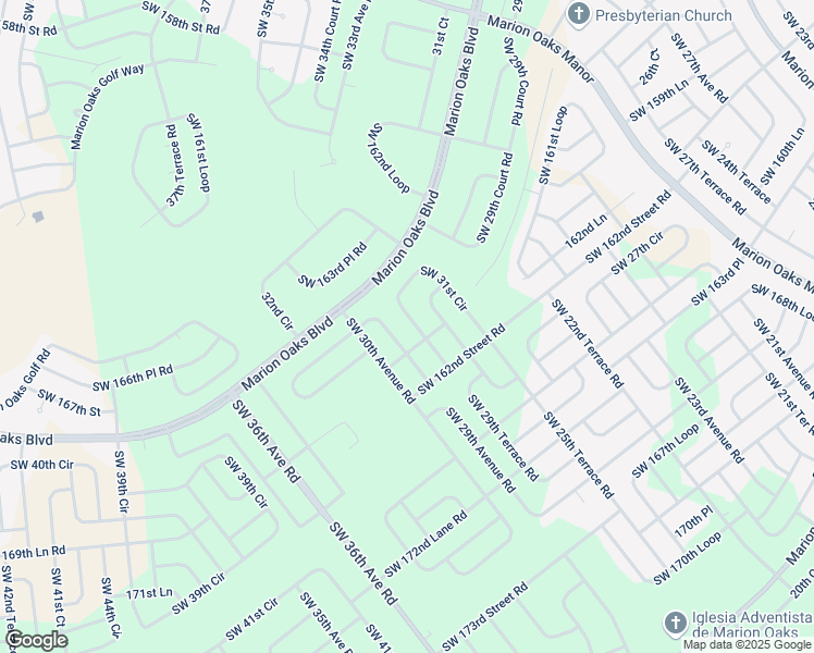 map of restaurants, bars, coffee shops, grocery stores, and more near 16610 Southwest 31st Circle in Ocala