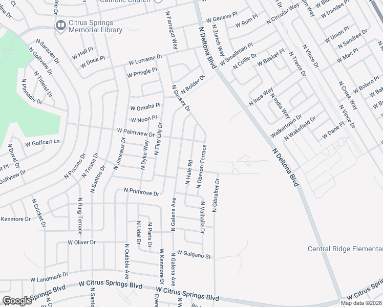 map of restaurants, bars, coffee shops, grocery stores, and more near 8105 North Hale Road in Citrus Springs