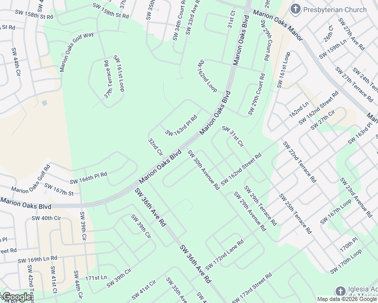 map of restaurants, bars, coffee shops, grocery stores, and more near Marion Oaks Boulevard in Ocala