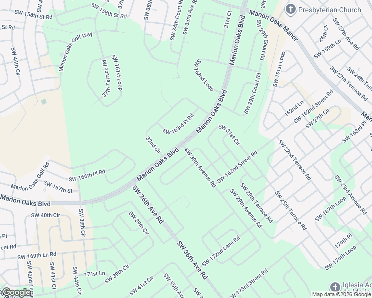 map of restaurants, bars, coffee shops, grocery stores, and more near Marion Oaks Boulevard in Ocala