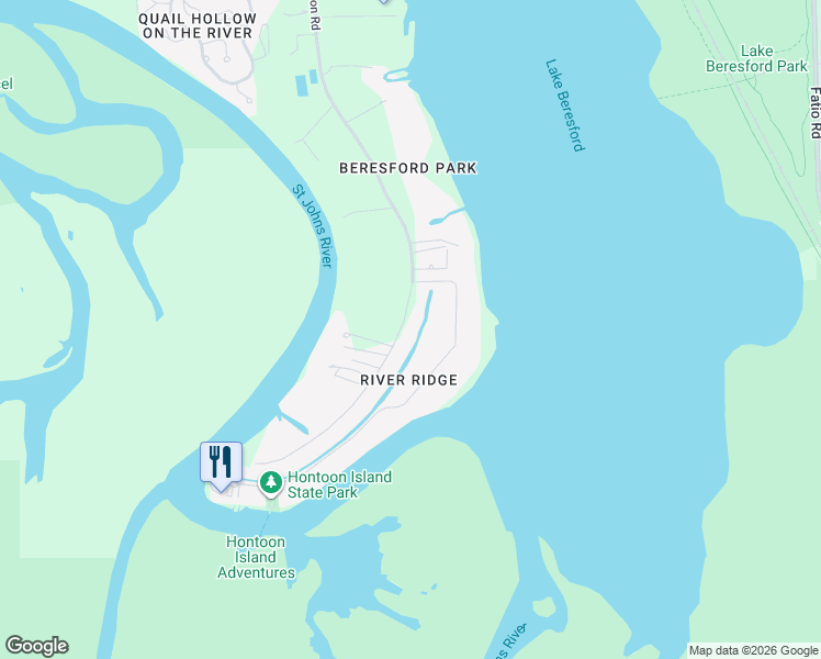 map of restaurants, bars, coffee shops, grocery stores, and more near 2236 River Ridge Road in DeLand
