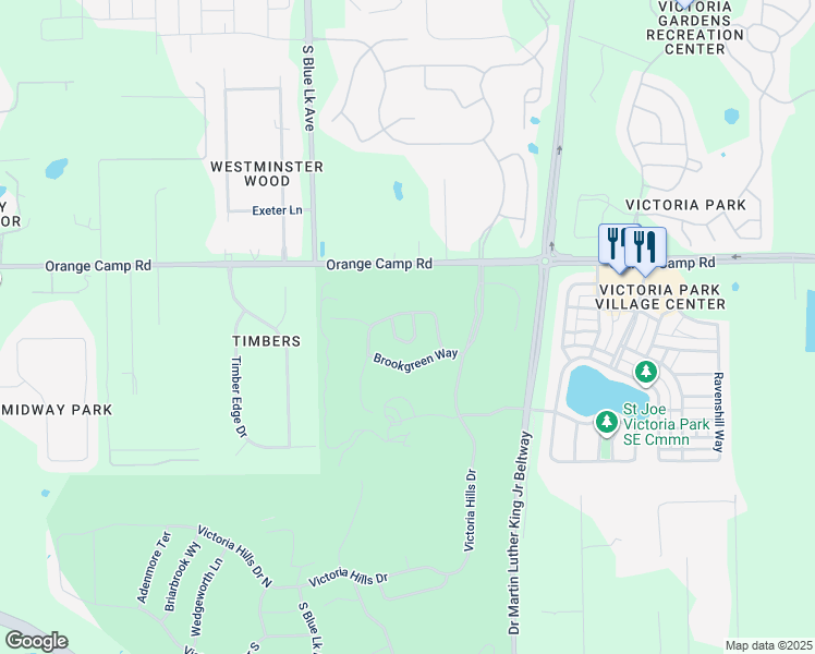 map of restaurants, bars, coffee shops, grocery stores, and more near 204 Ridgeway Boulevard in DeLand