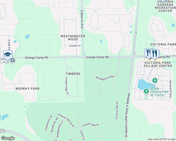 map of restaurants, bars, coffee shops, grocery stores, and more near 117 Curry Rise Court in DeLand