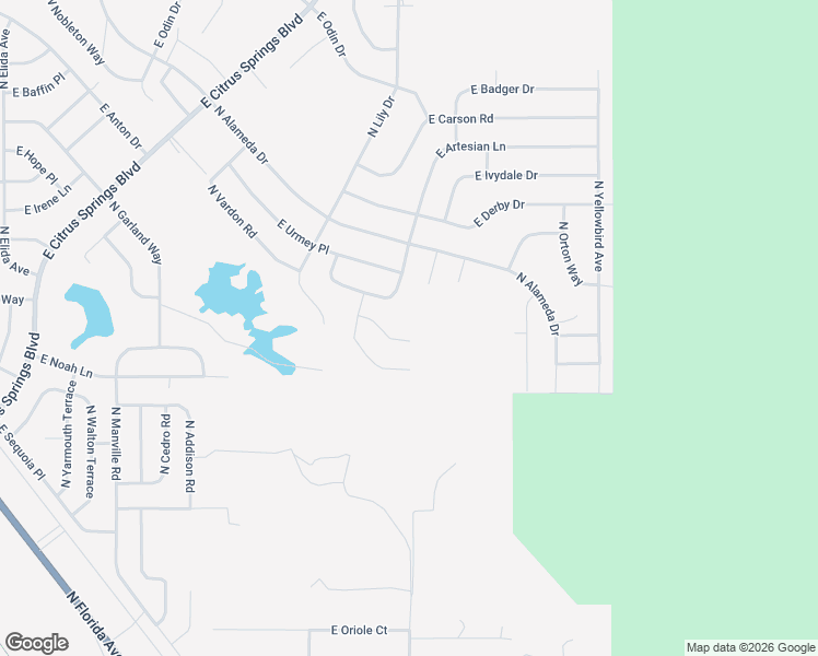 map of restaurants, bars, coffee shops, grocery stores, and more near 1447 East Etta Court in Citrus Springs