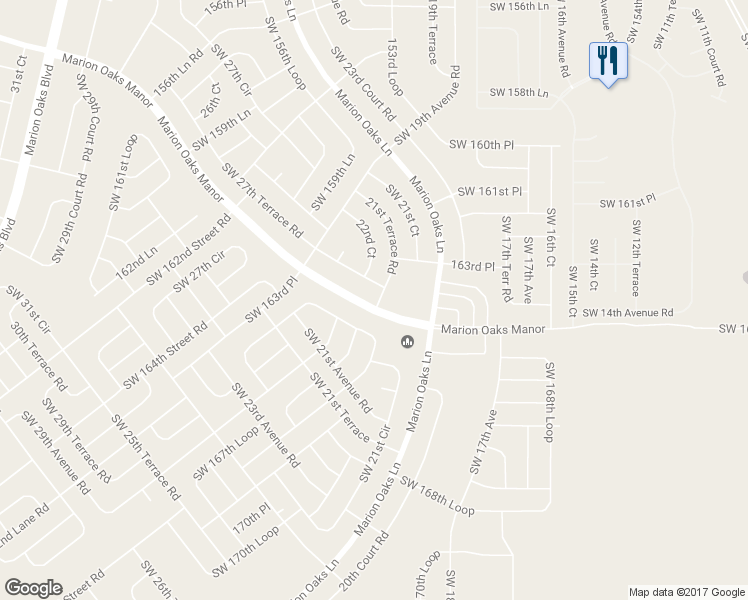 map of restaurants, bars, coffee shops, grocery stores, and more near 175 Marion Oaks Manor in Ocala