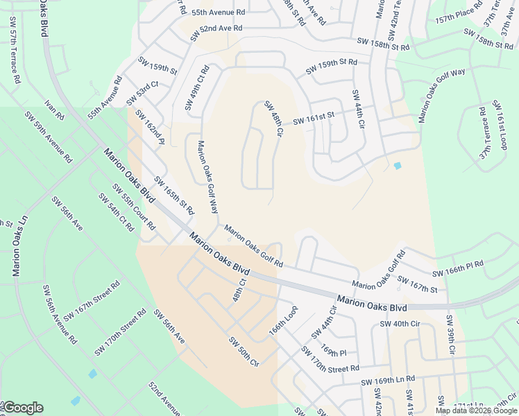 map of restaurants, bars, coffee shops, grocery stores, and more near 16425 Southwest 47th Court in Ocala