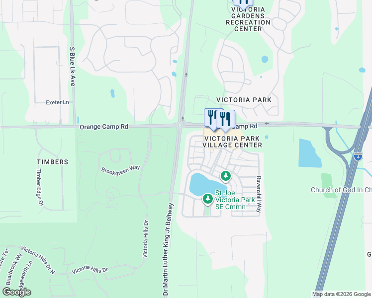 map of restaurants, bars, coffee shops, grocery stores, and more near 224 West Tarrington Drive in DeLand